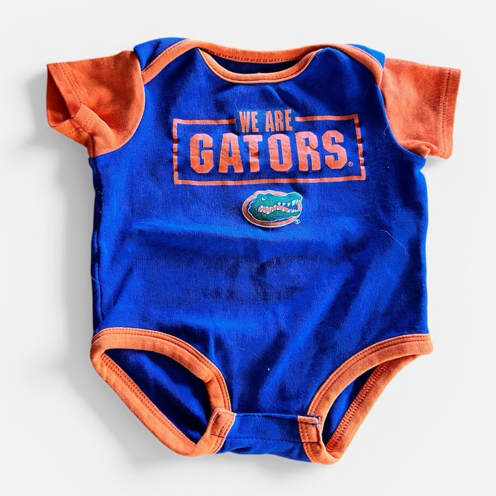 Blue and Orange Gators Baby Onesie